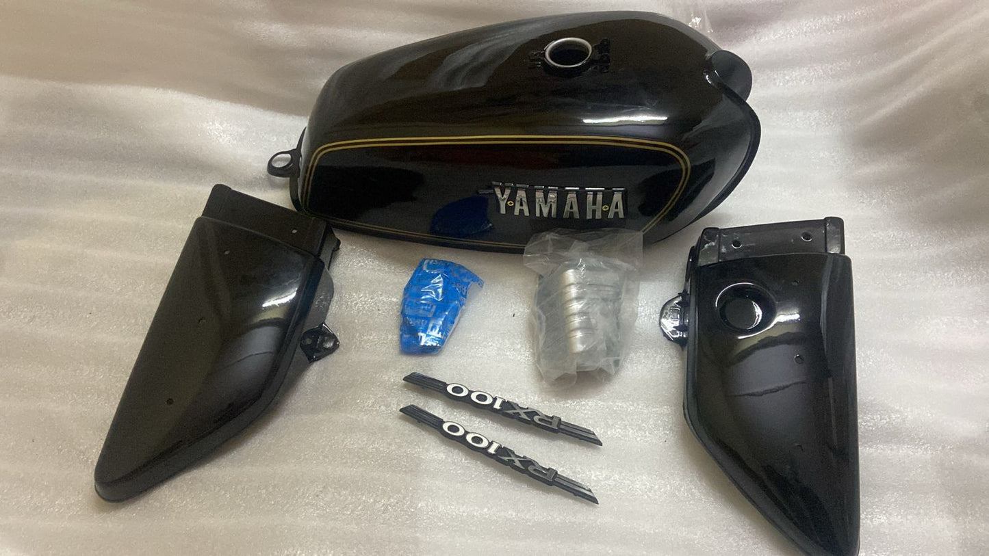 YAMAHA RX100 FUEL TANK , SIDE PANEL WITH KITS (BLACK)