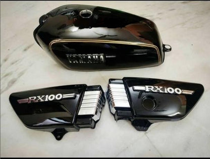 YAMAHA RX100 FUEL TANK , SIDE PANEL WITH COMPLETE KITS (BLACK)