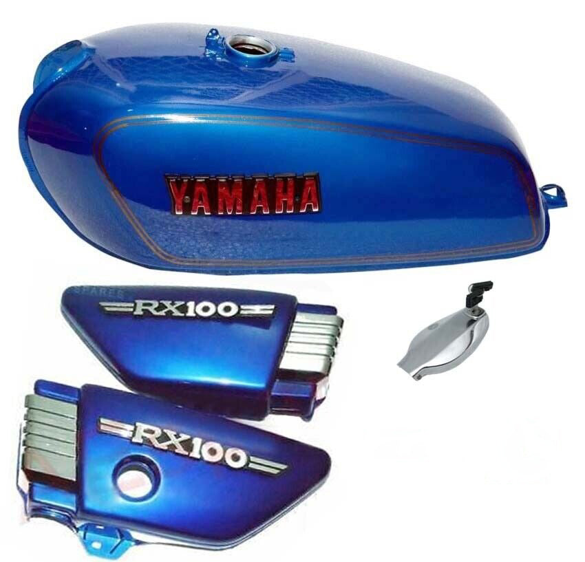 Yamaha Rx100 Rx125 Blue Petrol Fuel Tank With Side Panel