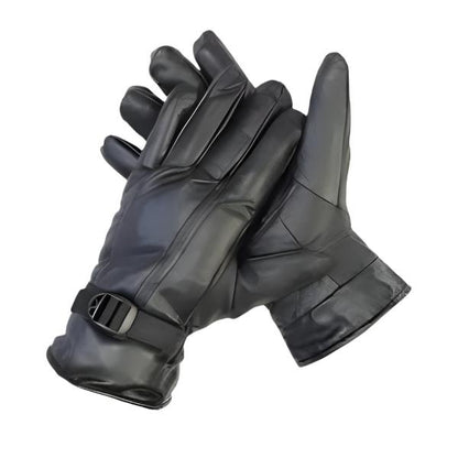 Genuine Leather Gloves Riding Gloves  (Black)