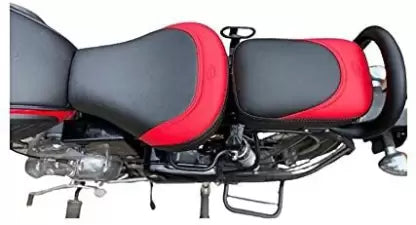 AHLMOTOR Split Seat Cover for Royal Enfield Classic Chrome Front & Rear RED /Black Split Bike Seat Cover For Royal Enfield Classic, Classic 350