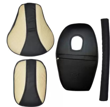 ANK BULLET Diamond Cut Design Seat Cover with Tank Cover + Back Rest Foam Combo Set for Classic 350/500cc