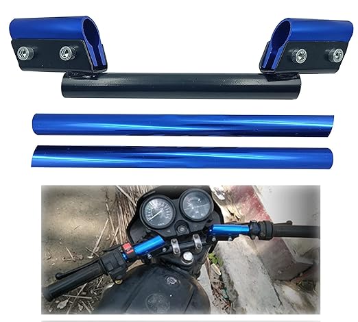 GF GOLDEN FOX 3 Piece Universal Handle Bar for All Hero Splendor Bikes (Blue On Black)