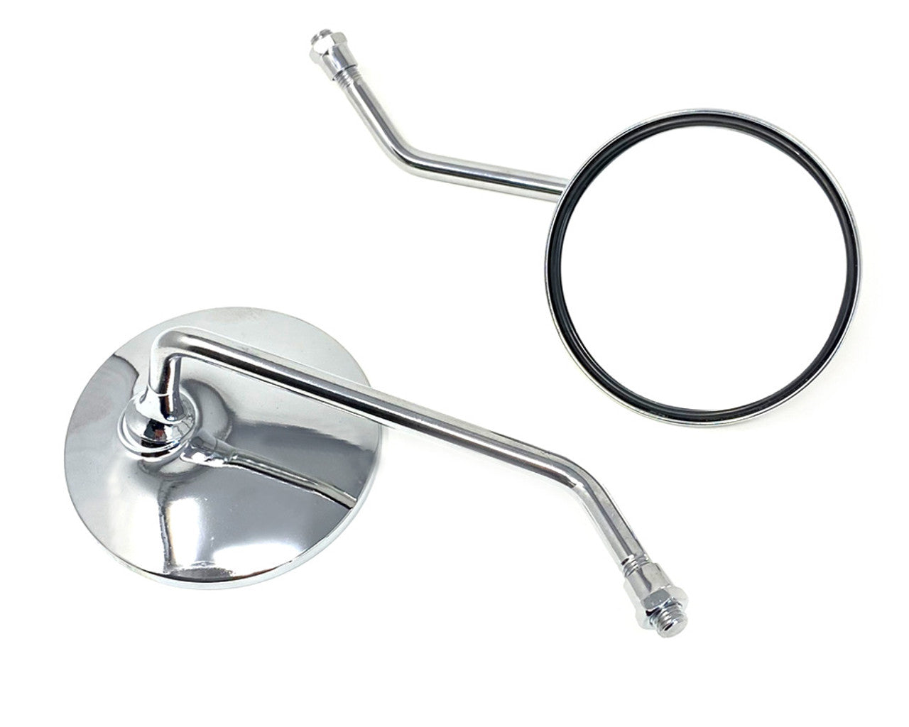 VESPA REAR VIEW MIRROR CHROME (PAIR) ROUND STEM