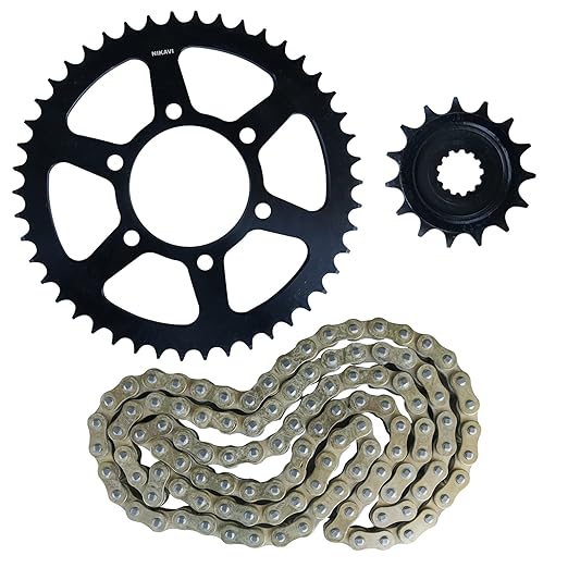 NIKAVI Chain Sprocket Kit Compatible For Kawasaki Ninja 650R/650R ABS /400 /400R/Z650/Z650 ABS/VERSYS 650 TOURER/CITY/650 LT/650/650 ABS