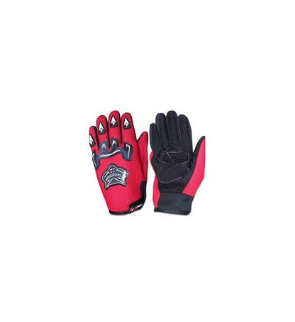 KNIGHTHOOD MOTORCYCLE FULL HAND GRIP GLOVES (RED, M)