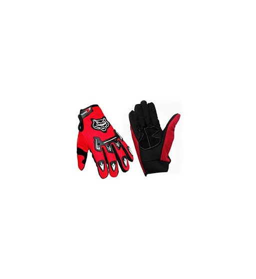 KNIGHTHOOD MOTORCYCLE FULL HAND GRIP GLOVES (RED, M)