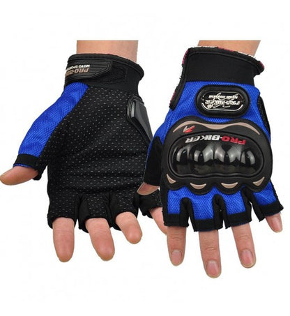 MOTORCYCLE GLOVES OUTDOOR SPORTS HALF FINGER (BLUE, XL)