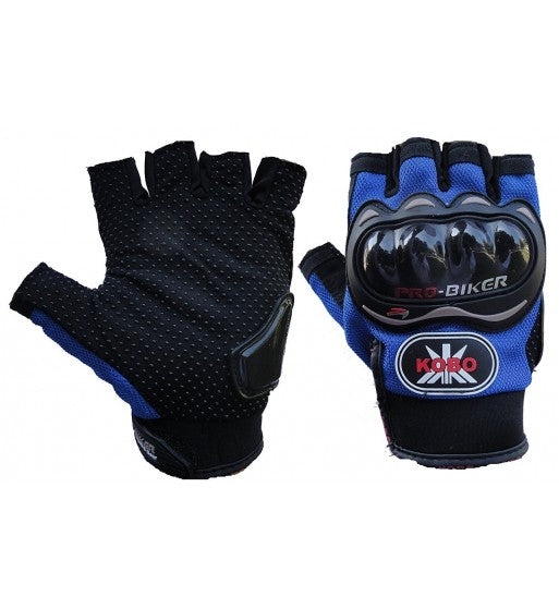 MOTORCYCLE GLOVES OUTDOOR SPORTS HALF FINGER (BLUE, XL)