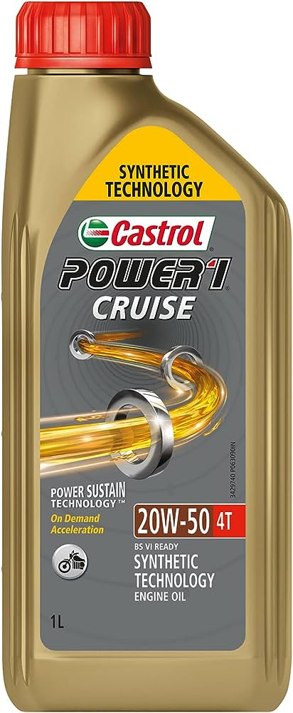 Castrol POWER1 CRUISE 20W-50 4T Synthetic Engine Oil for Bikes 1.2L