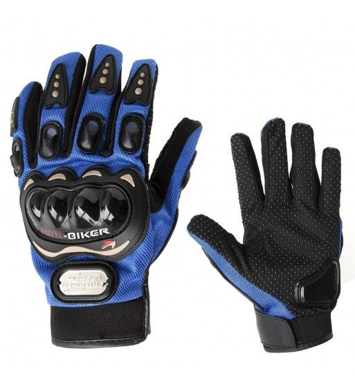 PROBIKER FULL RACING BIKING DRIVING MOTORCYCLE GLOVES - BLUE XL