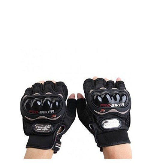 PROBIKER HALF FINGER MOTORCYCLE RIDING GLOVES (BLACK)