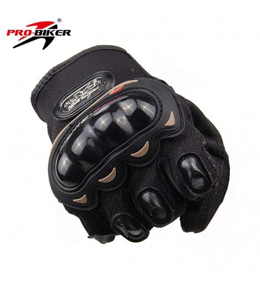 FULL RACING MOTORCYCLE GLOVES (BLACK, MEDIUM)