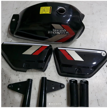 Hero Honda CD100 SS Set of 4 Black with Tank Cap & panel Lock.