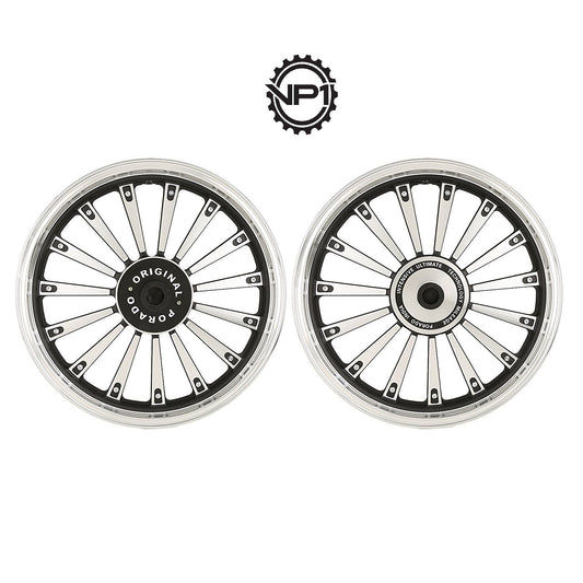 15 Spokes with Stud Chrome Alloy Wheels for Royal Enfield Bullet Electra (Set of 2)