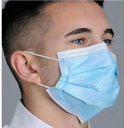 3 ply face mask Disposable Surgical Earloop Face White/Blue (20)