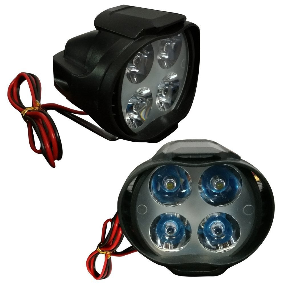 4 Led Bike / Motorcycle Fog Light Lamp - Set Of 2