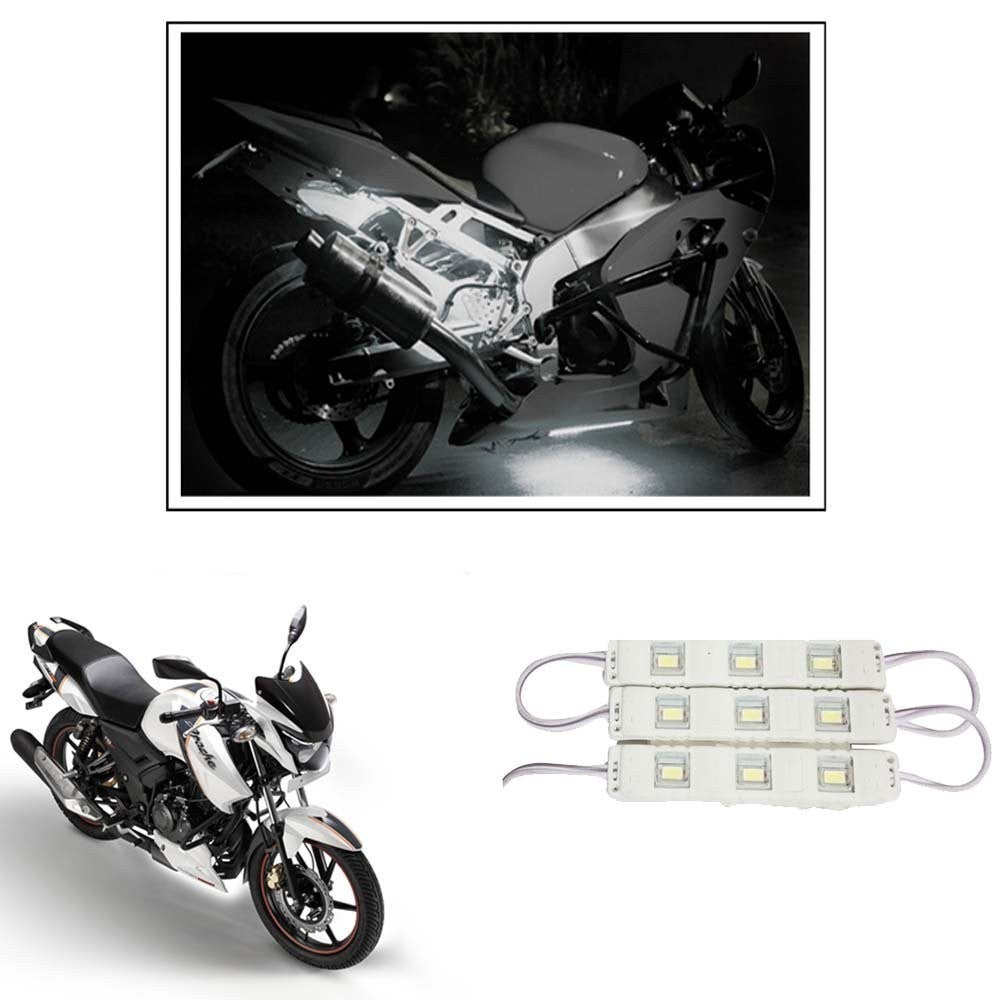 9 LED Custom Cuttable Bike/ Scooty White Light for Interior/ Exterior For Bike