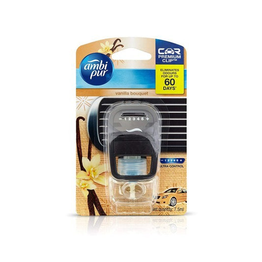 Ambi Pur Vanilla Bouquet Car Vent Air Freshener Starter Kit (7 ml)