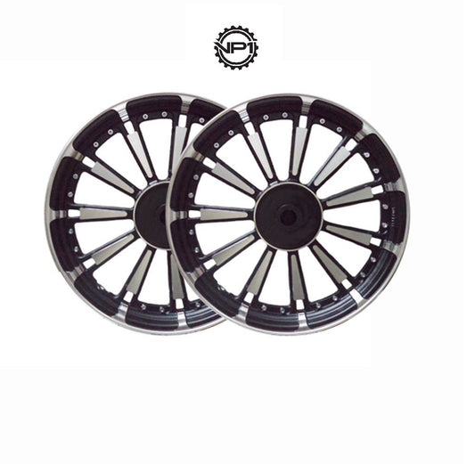 A-599 11 Spokes Alloy Wheel (Black and Silver)