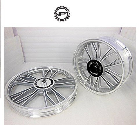 Alloy Wheels for Royal Enfield Classic 19''/15'' (Set of 2, Silver)