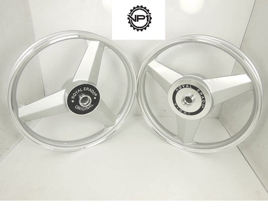Alloy Wheels for Royal Enfield Standard 19''/19'' (Pack of 2, Silver)