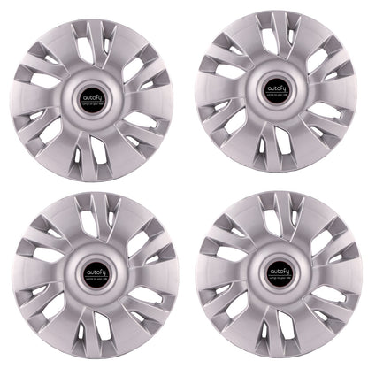 Autofy 13" 12 Spokes Snap-On Universal Wheel Cap Wheel Cover Hub Cap (Set of 4, Grey)