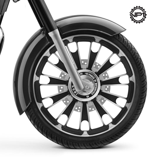 Ragilly Bike Alloy Wheel Set of 2 19/19 Inch Black CNC for Royal Enfield Electra/Thunderbird