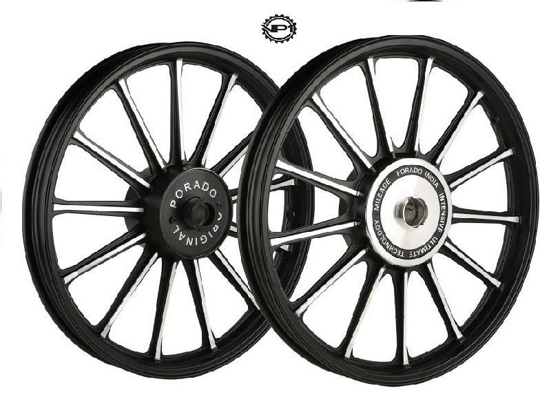 bikes 21 spoke alloy wheels standard front rear 19" drum brake