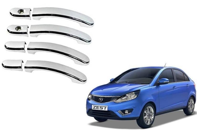 Chrome Door Handle Latch Cover - Tata Zest Tata Car Door Handle (Pack of 4)