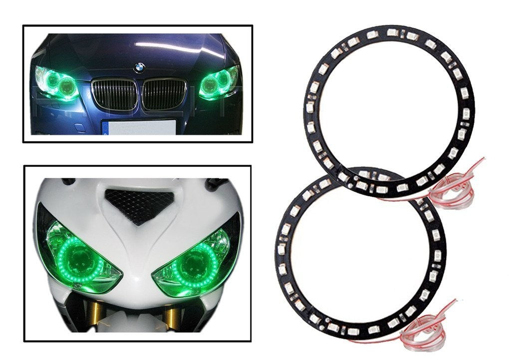 Green Angel Eyes SMD LED Ring Light Devil Light (set of 2)