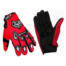 Knighthood Motorcycle Full Hand Grip Gloves (Red, M)