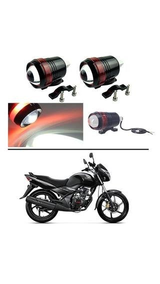 LED Fog Spot Light Driving HeadLights Red Angle Eye for Bike