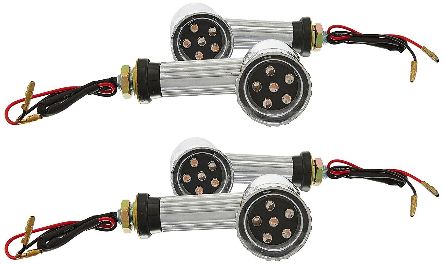 LED Indicator Light For Bikes (Chrome,Pack of 4)