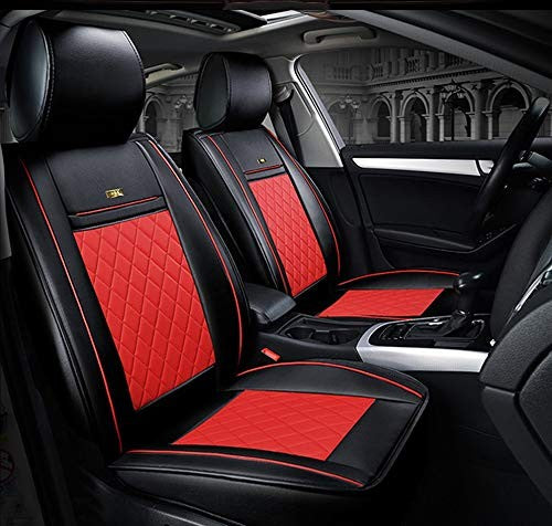 Mahindra KVD Butter Leather Luxury Car Seat Cover for TATA Bolt Black + RED