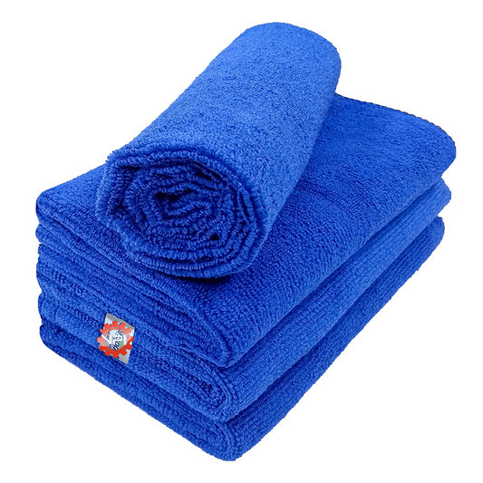 Microfiber Cloth - 4 pcs - 40x40 cms - 340 GSM Blue - Thick Lint & Streak-Free Multipurpose Cloths