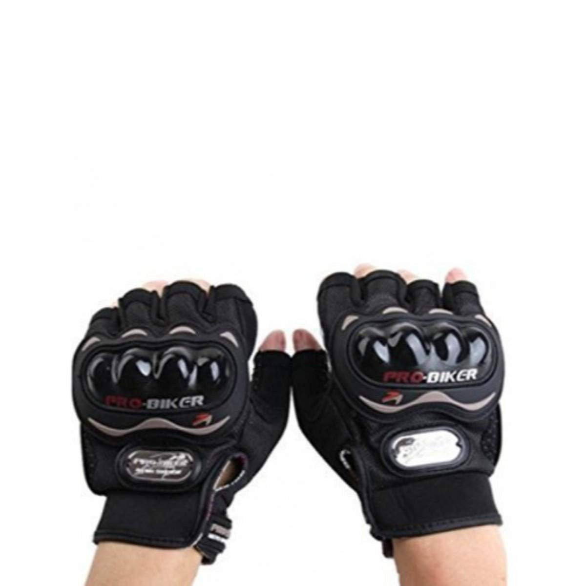 Probiker Half Finger Motorcycle Riding Gloves (Black, XXL)