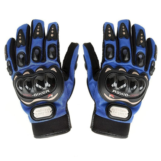 ProBiker Full Racing Biking Driving Motorcycle Gloves - Blue XL