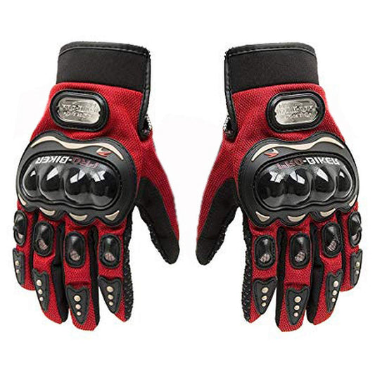 VP1 Full Finger Gloves for Bikers (Red, L)