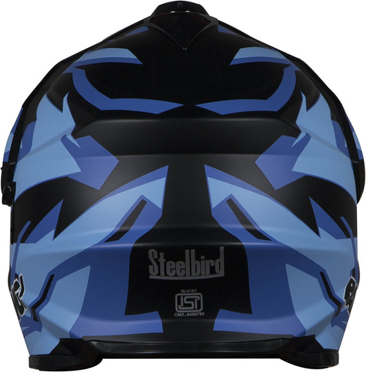 Steel bird Helmet Motocross SB-42 bang Mat Black with Blue