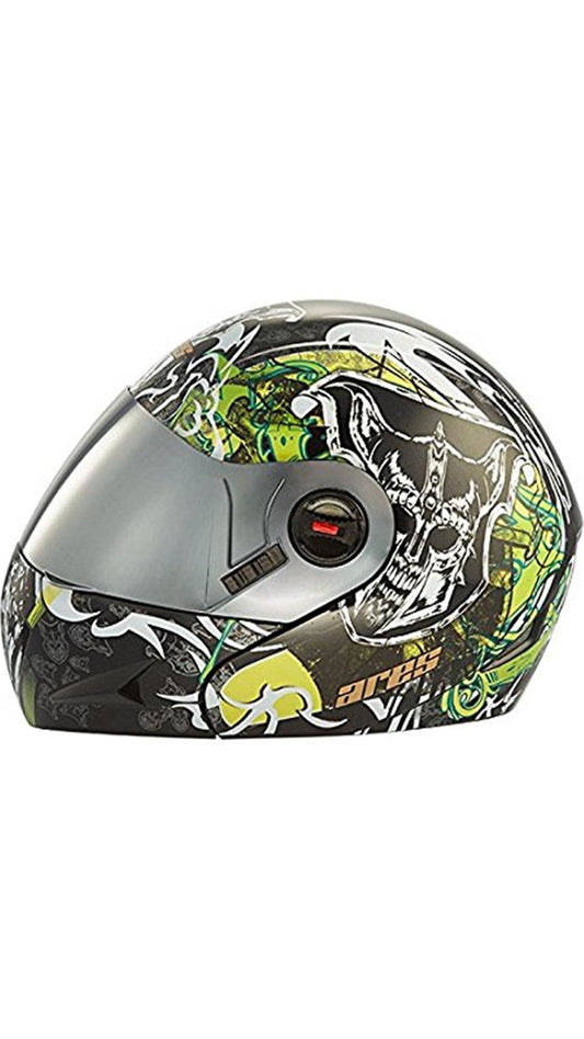 Steelbird Helmet - SB-41 Ares Devil Face Glossy Black Flip Up Helmet