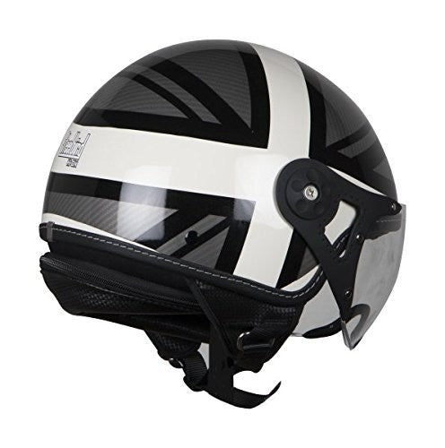 Steelbird Hi-Gn SBH-10 Rack Bunker Open Face Helmet (Glossy White and Black)