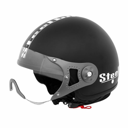 Steelbird SB-27 Style Open Face Helmet (Matte Black)