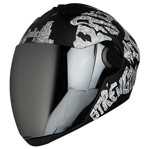 Steelbird SBA-2 Strength Stylish bike full face helmet with free transparent Visor for night vision