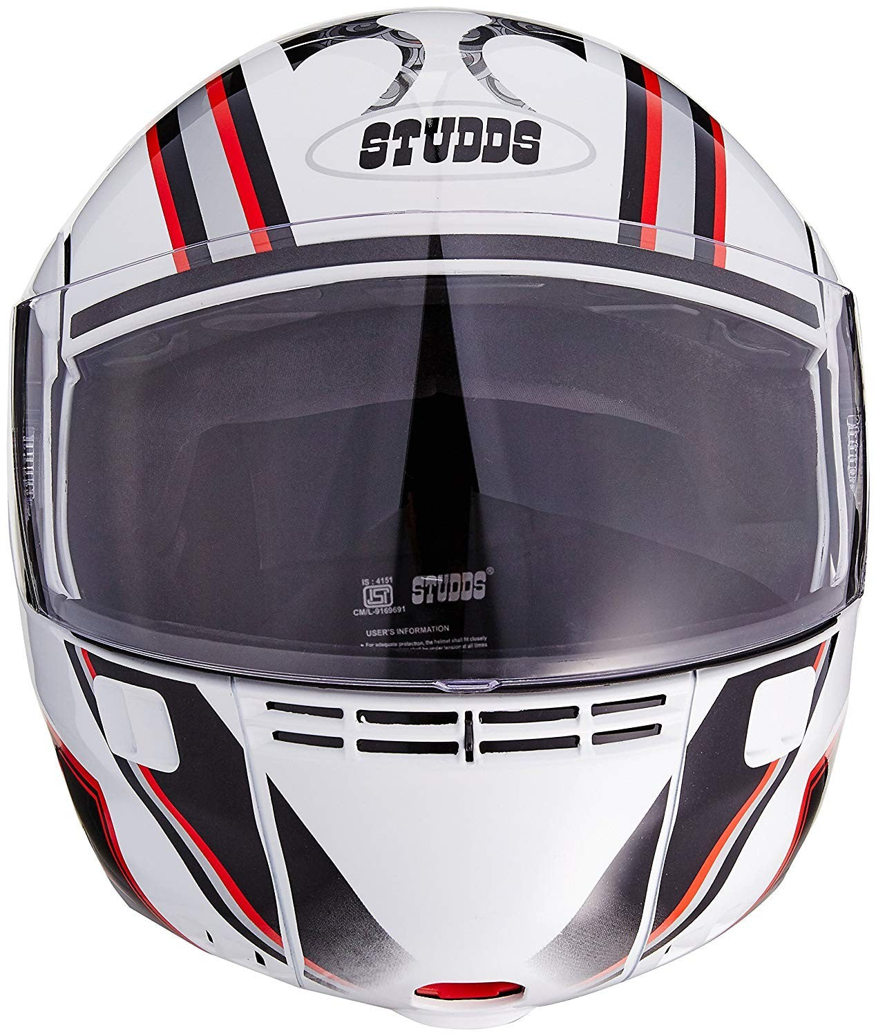 Studds Full Face Helmet Ninja 3G D4 (White N2)