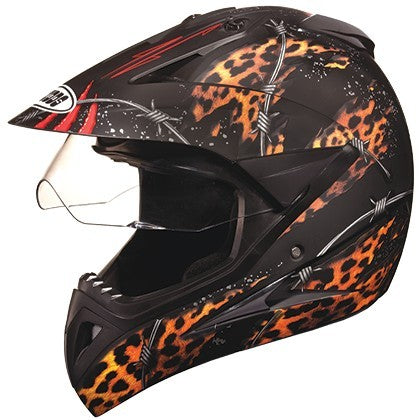 Studds Motocross D1 Helmet With Visor (Matt Black N12)