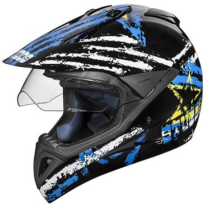 Studds Motocross D5 Helmet With Visor (Black N1)