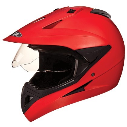 Studds Motocross Helmet with Visor (Matt Red)