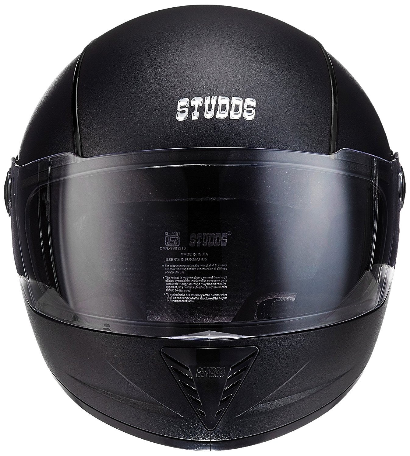 Studds STS_PRL_BLK_L Professional Full Face Helmet (Black)