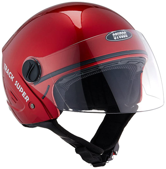 Studds Track Super Half Helmet (Cherry Red)